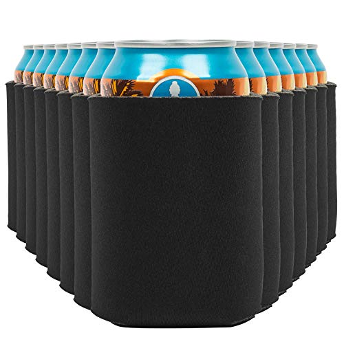 Blank Beer Can Coolers Sleeves (14-Pack) Soft Insulated Beer Can Cooler  Sleeves - HTV Friendly Plain Black Can Sleeves for Soda, Beer & Water  Bottles
