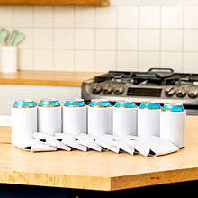 Load image into Gallery viewer, Blank Beer Can Coolers Sleeves (14-Pack) Soft Insulated Beer Can Cooler Sleeves - HTV Friendly Plain Can Sleeves for Soda Beer Cans & Bottles - Blanks for Vinyl Projects Wedding Favors & Gifts (White)