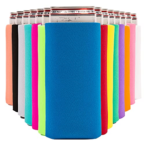 Slim Can Cooler Sleeves (14-Pack) Soft Insulated Slim Can Koolie for W –  Current Co.