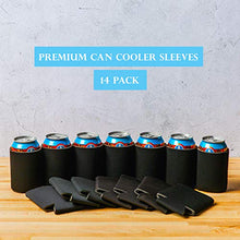 Load image into Gallery viewer, Blank Beer Can Coolers Sleeves (14-Pack) Soft Insulated Beer Can Cooler Sleeves - HTV Friendly Plain Black Can Sleeves for Soda, Beer & Water Bottles - Blanks for Vinyl Projects Wedding Favors & Gifts