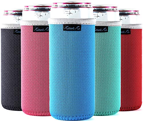 Slim Can Cooler Sleeves (5-Pack) Insulated Neoprene Slim Can Koolie for  White Claw - Skinny Can Cooler for Seltzer - Skinny Can Koolies for Slim  Beer