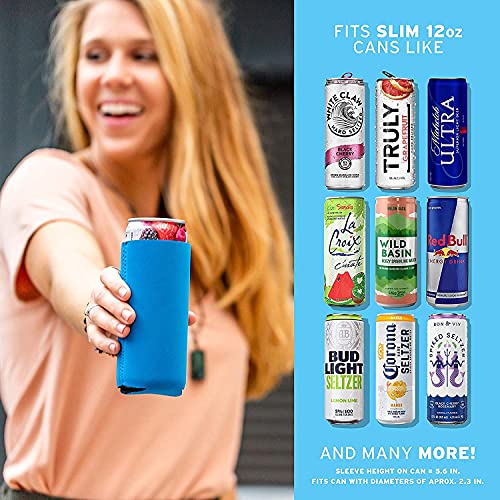 Slim Can Cooler Sleeves (5-Pack) Insulated Neoprene Slim Can Koolie for  White Claw - Skinny Can Cooler for Seltzer - Skinny Can Koolies for Slim  Beer